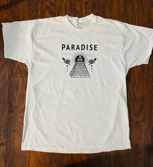Paradise White T-SHIRT Pyramid Design